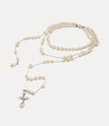 Collar de perlas rotas plateado