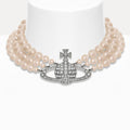 Collar triple perlas plateado