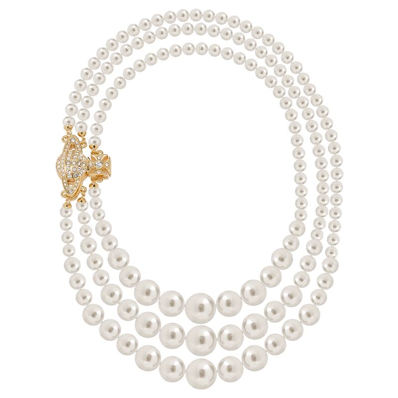Collar de Perlas con Triple Hilera